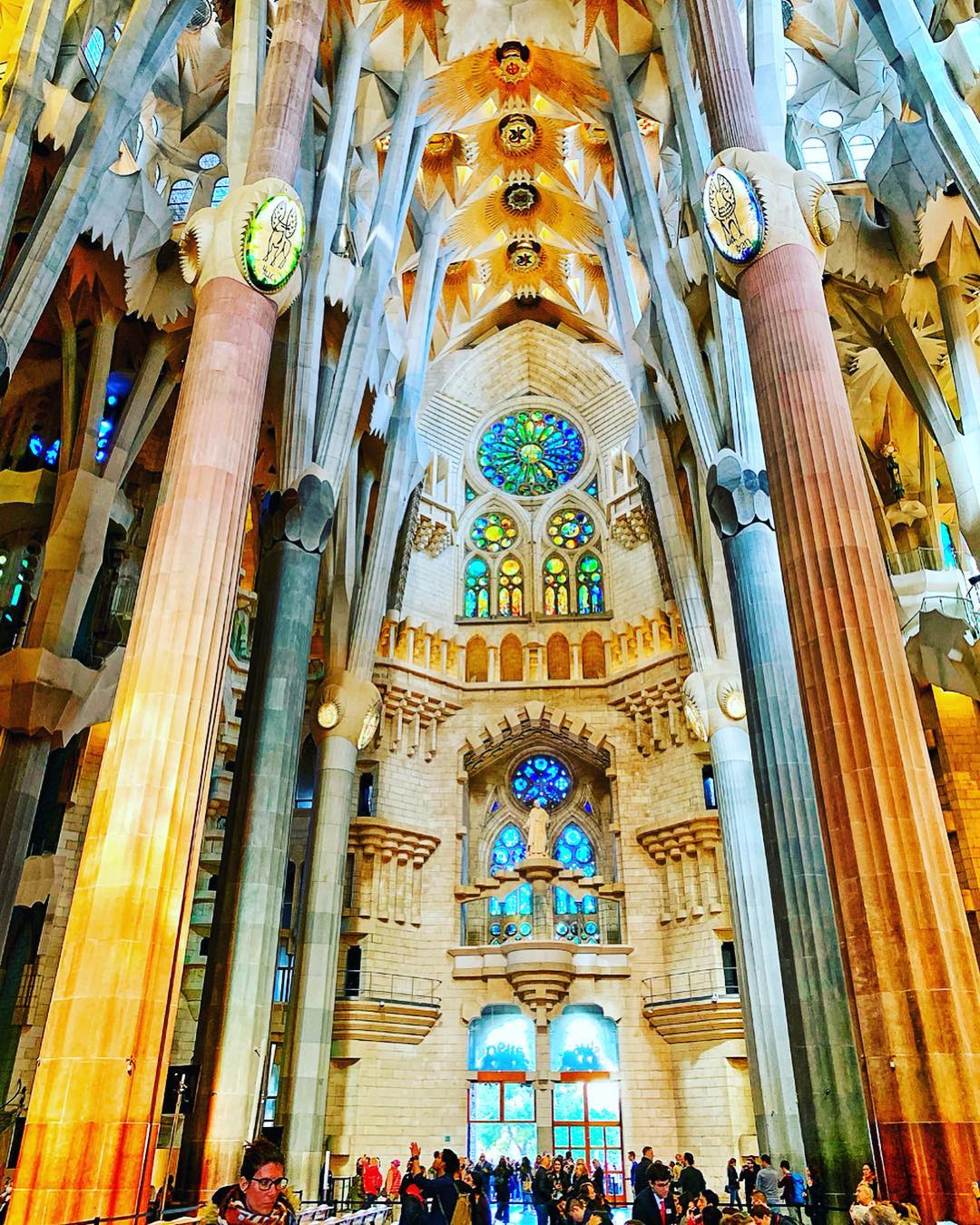 The Interior Of La Sagrada Familia Barcelona Spain Gate 1